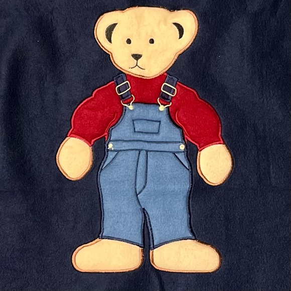Blue Jean Teddy Bear Crib Blanket - Picture 4 of 9